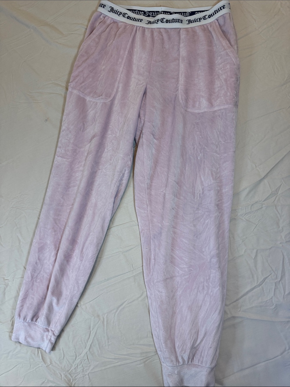 Y2K Juicy Couture Pale Pink Velour Track Joggers